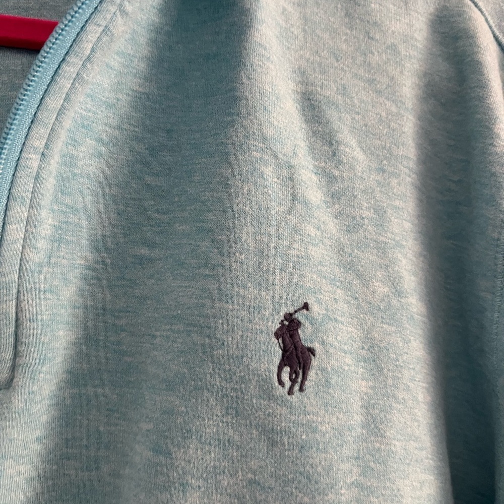Polo by Ralph Lauren Men's Blue Quarter-Zip Sweater - Picture 2 of 4